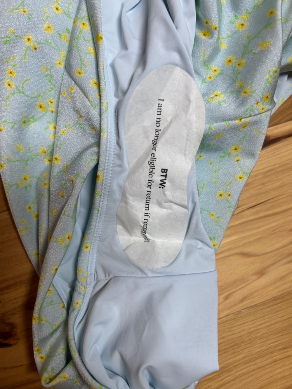 NWT Andie Light Blue Yellow Daisy One-Piece Swimsuit | Size Large - Picture 9 of 9